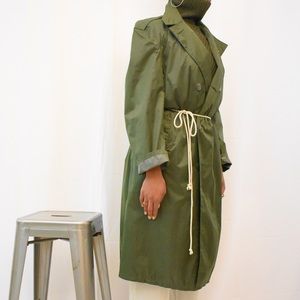 Vintage Size 40 Military Green Trench Coat